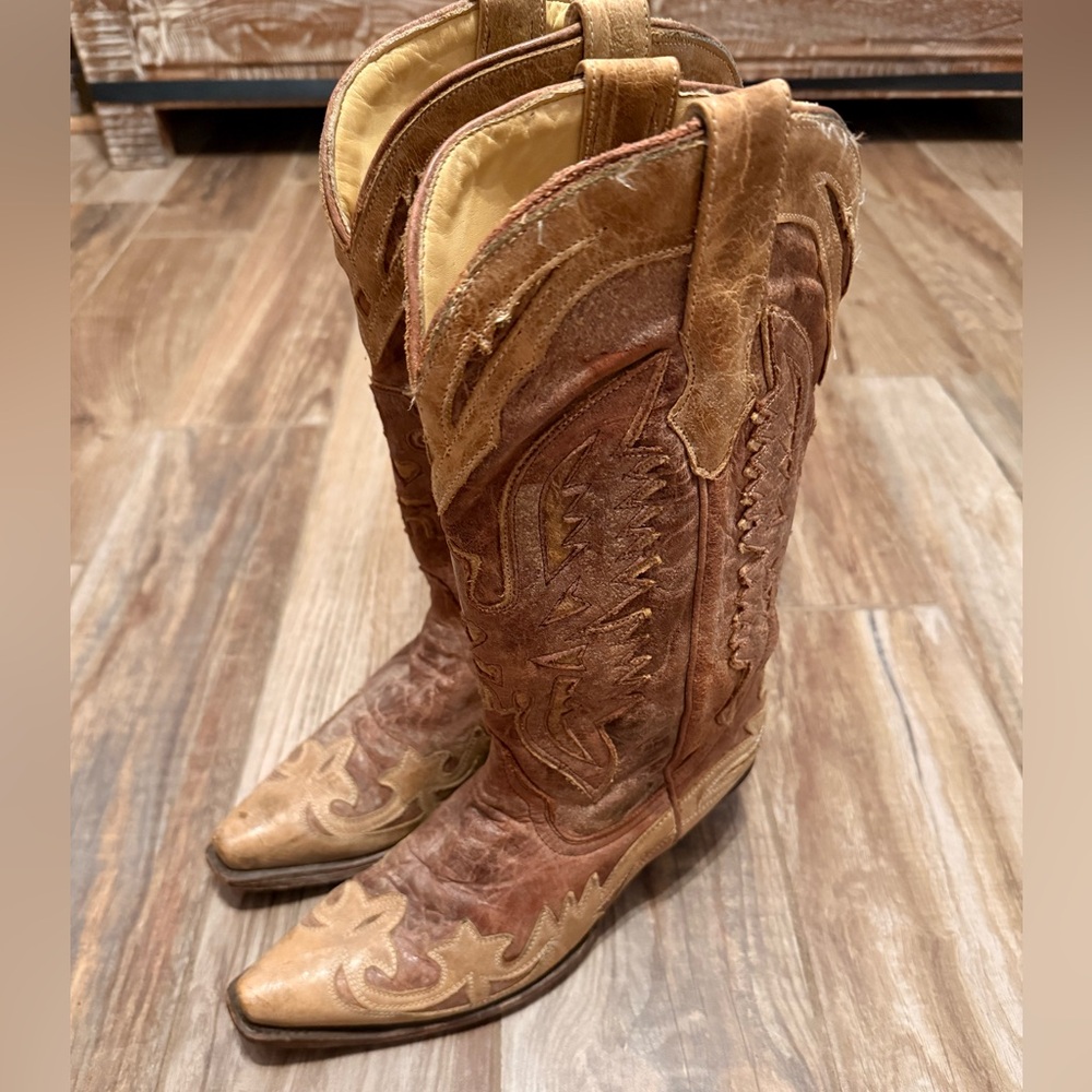 Corral Women's Brown Distressed Eagle Overlay Western Cowgirl Boots - Picture 3 of 8